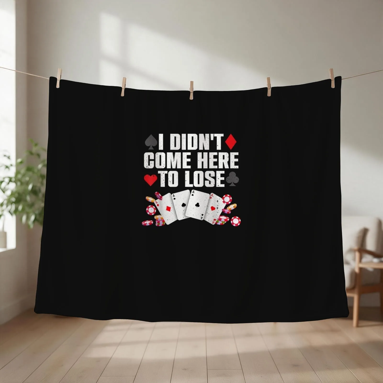 Cool Poker Player Art For Men Women Casino Lover Gamblers Throw Blanket couch cozy soft plush fuzzy picnic outdoor blanket