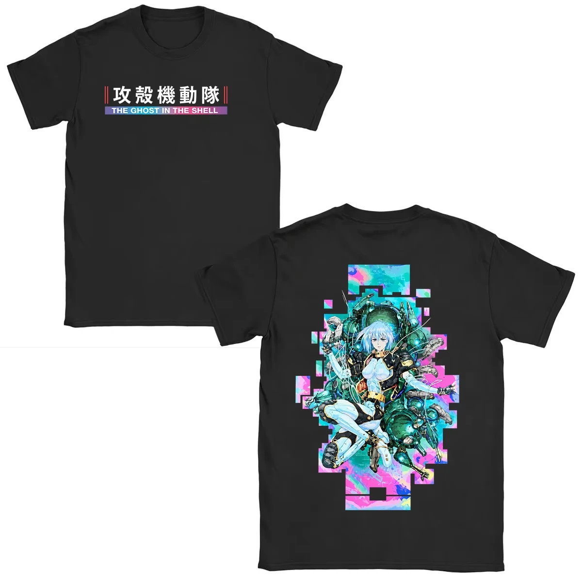 Anime Ghost in The Shell Motoko Kusanagi T Shirt Men Women Clothing Cotton Oversized Unisex Breathable Couples Streetwear tee