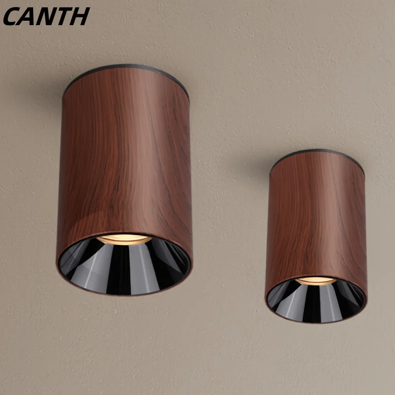 CANTH walnut-colored exposed spotlights without a main light are suitable for the medieval style of hotels and homestays