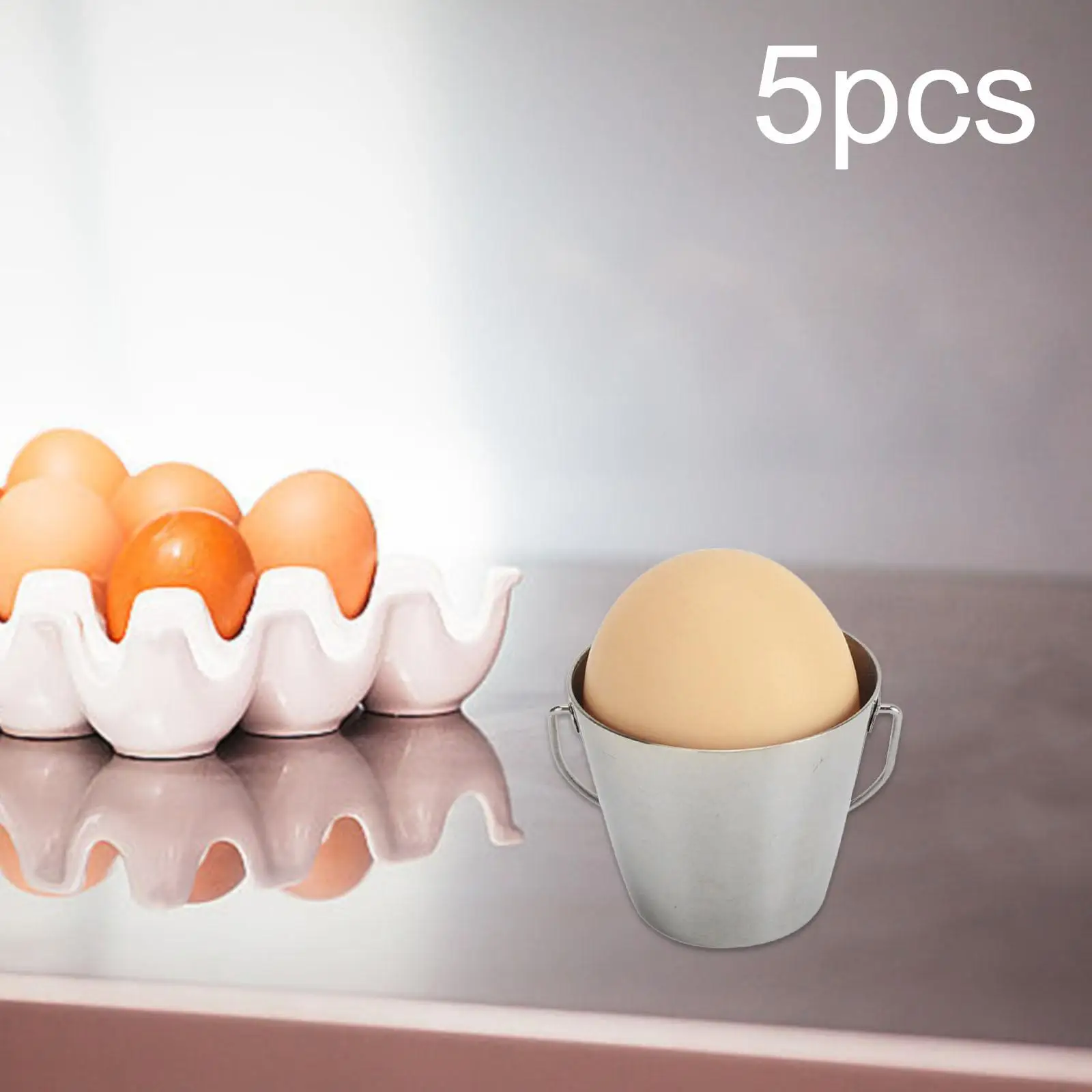 

5Pcs Egg Cup Holders Easy to Clean Egg Tray Sturdy Eggs Stand Kitchen Tool for Breakfast Egg Bucket Stainless Steel Egg Holder