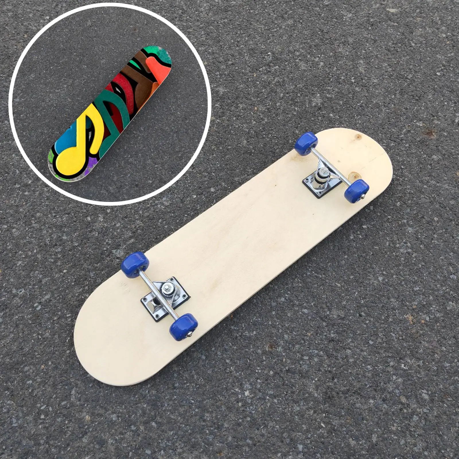 Fai da te in legno vuoto Skateboard non verniciato bordo durevole Fine artigianato regalo di compleanno