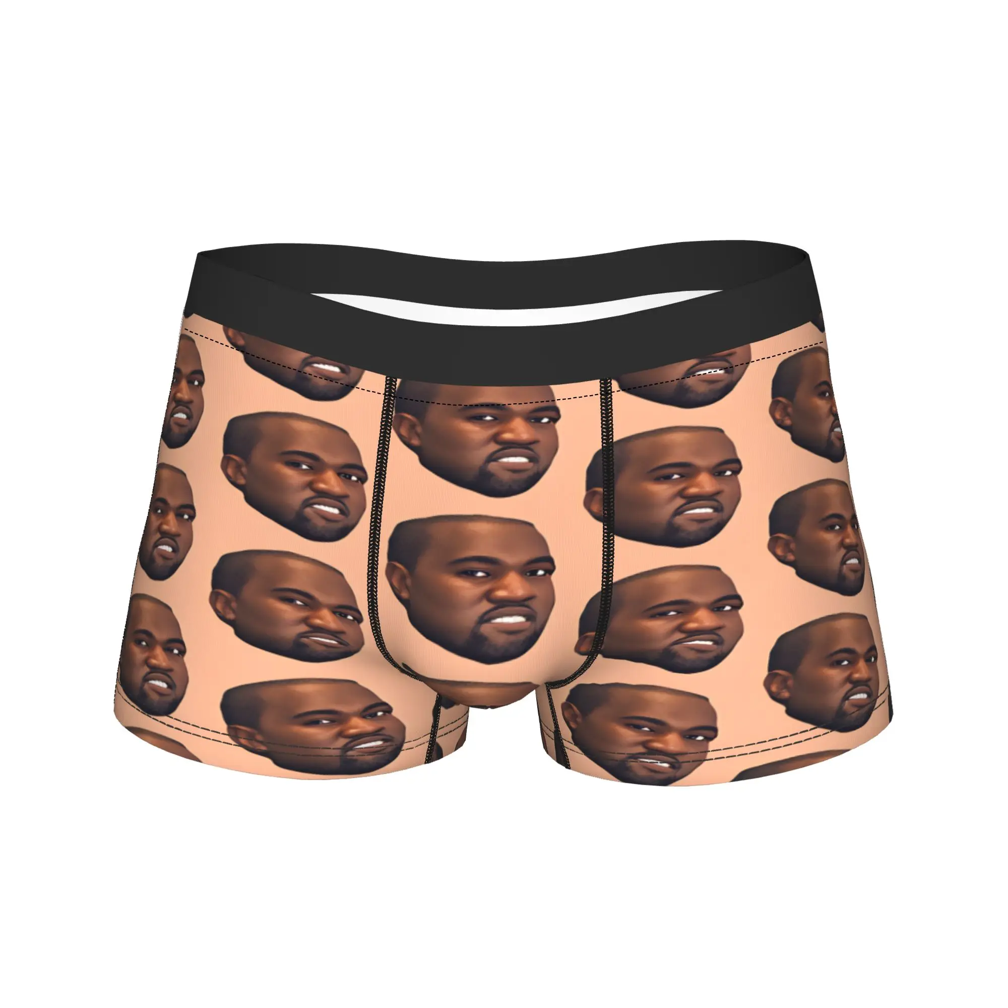 

Мужские трусы-шорты с мемами Канье Уэста, высококачественные, удобные, на заказ, больших размеров