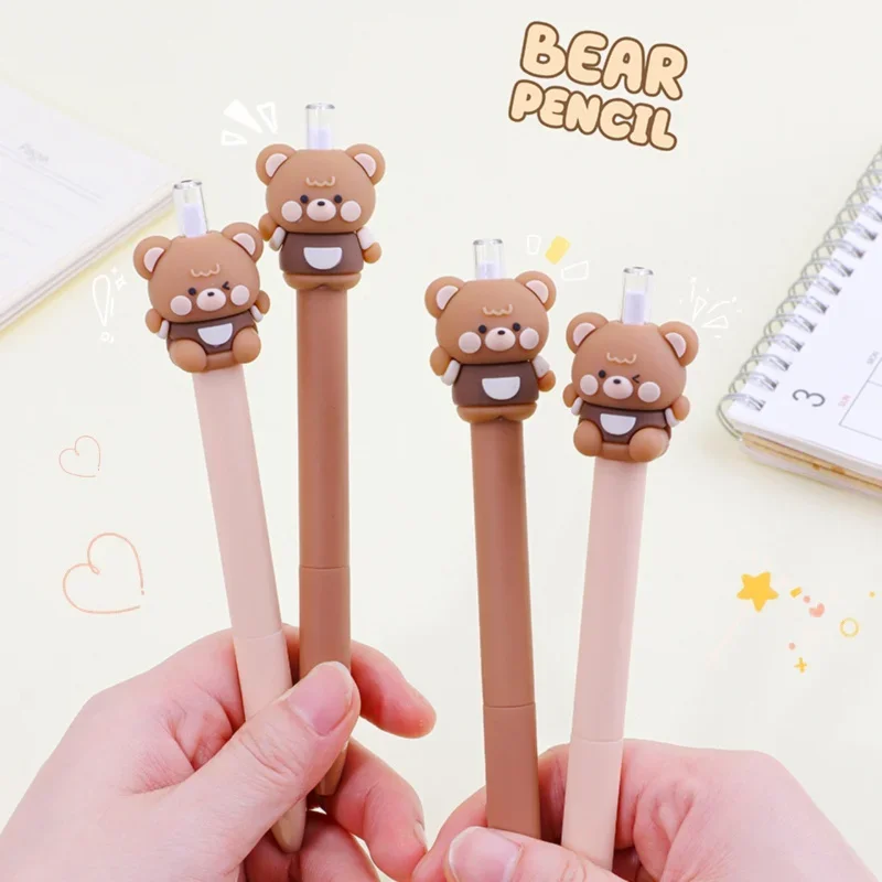 Bear Shape Eternal Pen Pencil Can't Finish Writing without Cutting Pressing Pen Student Stationery