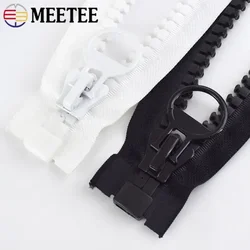 1Pc Meetee 20# 60-300cm Extra Large Resin Zippers for Jacket Coat Zipper Tent Ring Slider Sewing Zips Closure Accessories