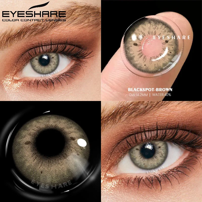 EYESHARE 1Pair Multicolored Lenses for Eyes Natural Color Contact Lenses for Eyes Contacts with Color Lens Yearly Color Eye Lens