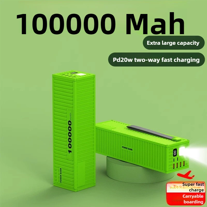 BCAK Outdoor Large-capacity Power Bank with Cable 66W Fast Charging 100000 MAh Mobile Power Supply