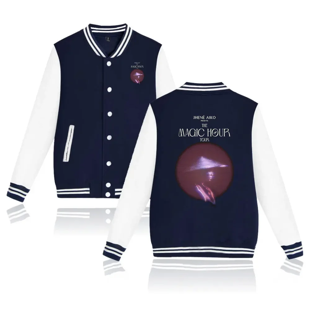 Jhene-Chaqueta de béisbol Aiko The Magic Hour Tour para hombre y mujer, cazadora Bomber, ropa de calle, uniforme de béisbol informal de Hip Hop