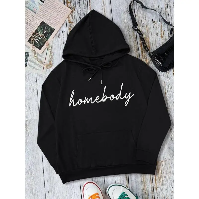 

"Homebody Hoodie Women Casual Oversized Sweatshirt Comfortable Lounge Wear Cozy Graphic Sweatshirt Gift for Home Lovers"