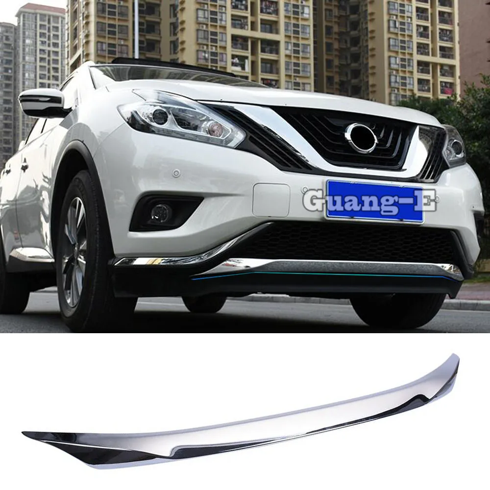 

Top For Nissan Murano 2015 2016 2017 2018 Car Body Bumper Engine ABS Chrome Trim Front Bottom Grid Grill Grille Edge Panel 1pcs