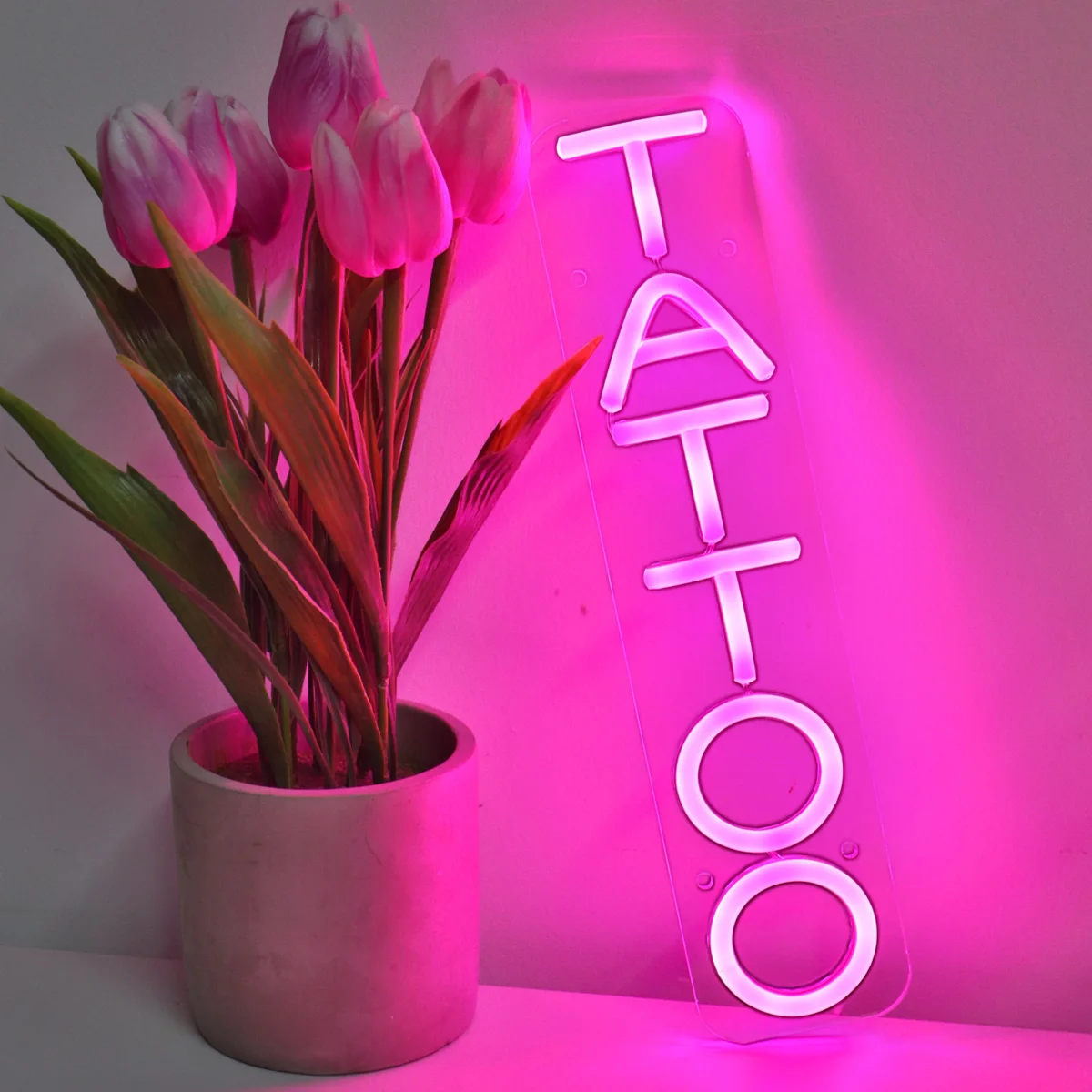 

1PC TATTOO LED Wall Neon Art Sign For Tattoo Shop Hair Salon Shop Decoration Mood Lamp 2.83''*12.2''