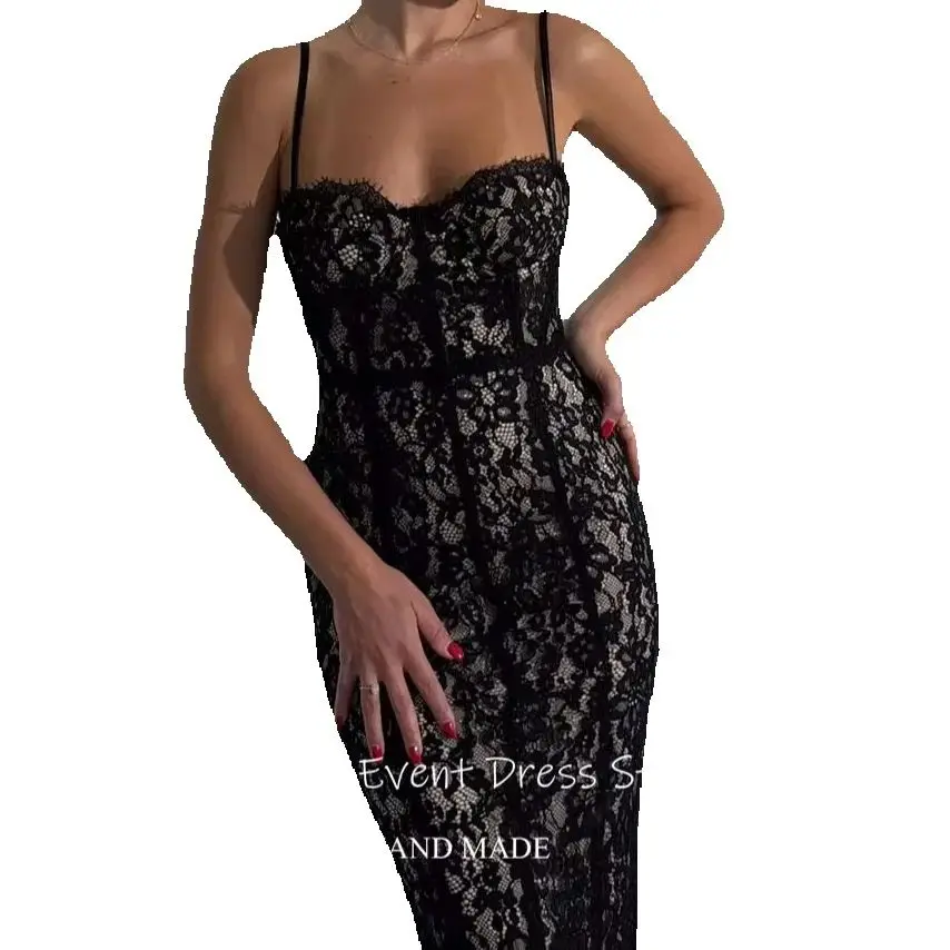 Dianruo Черные вечерние платья русалки на тонких бретельках Vestido Festa Гламурные облегающие платья в форме сердца Vestidos Para Mujer по индивидуальному заказу