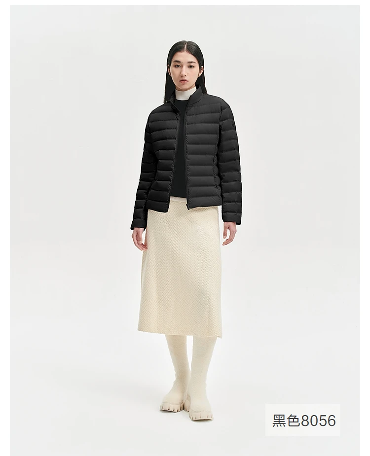BOSIDENG Women Stand Collar Quilted Goose Down Jacket Cloud Light Slim Minimalist Warm Portable Outerwear