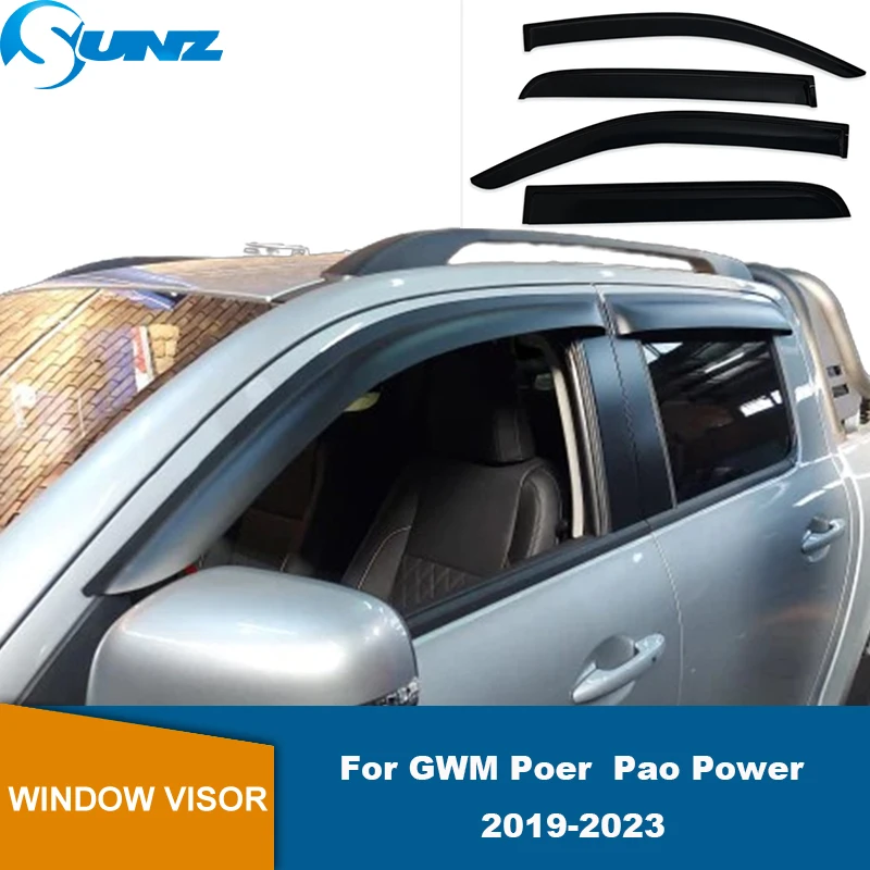 

Window Visors Vent Air Deflector Ventshade Ventvisor Side Window Deflector For GWM Poer Pao Power Ute 2019 2020 2021 2022 2023