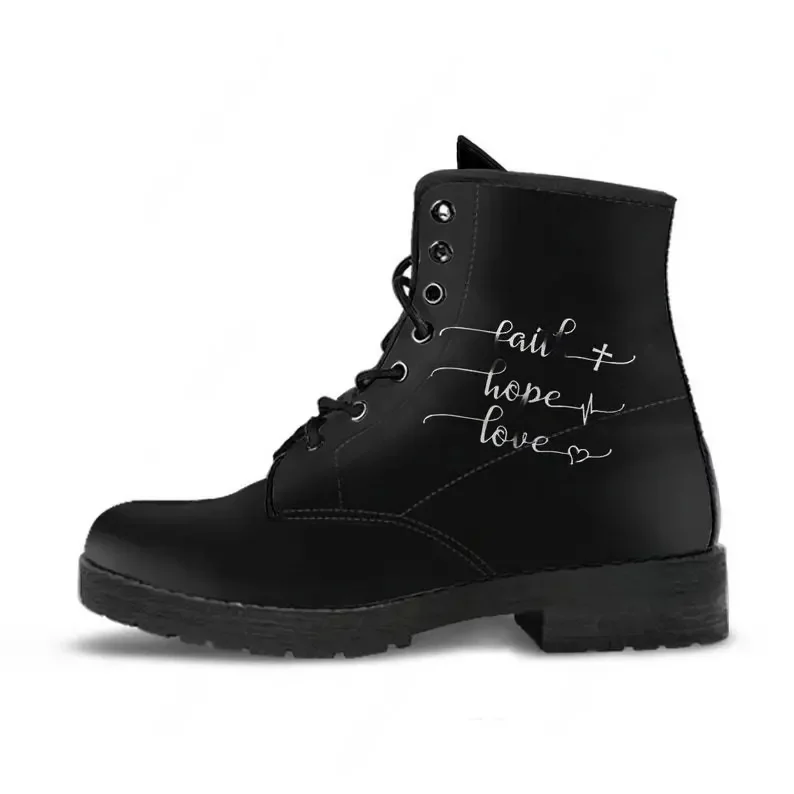 

Faith Leather Boots / Faith Handcrafted Custom Print Boots / Faith Men's Women's Winter Boots