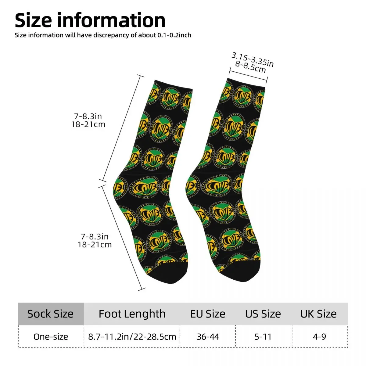 Calzini da uomo unisex Calze Jamaica Love Calzini invernali divertenti di qualità Calzini antiscivolo da skateboard personalizzati