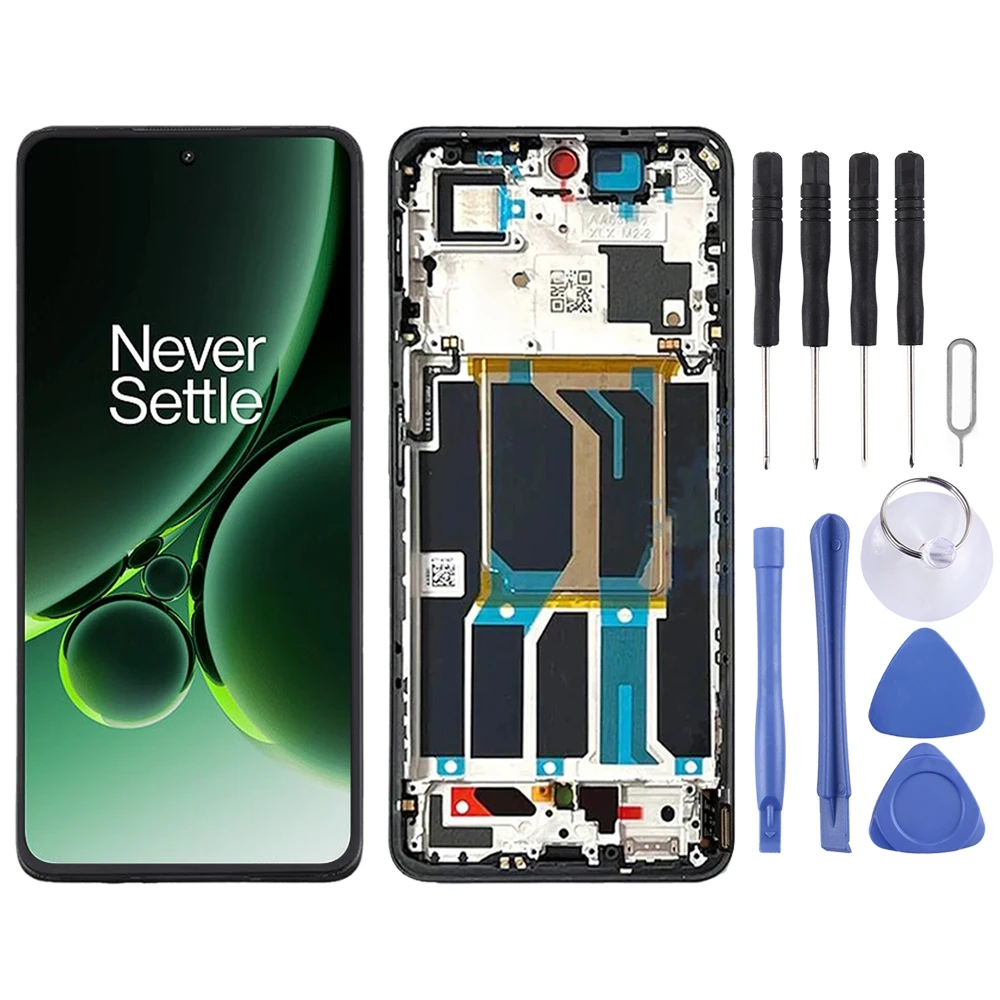 Digitizer layar LCD AMOLED untuk OnePlus Nord 3 CPH2491 CPH2493 rakitan penuh dengan bingkai