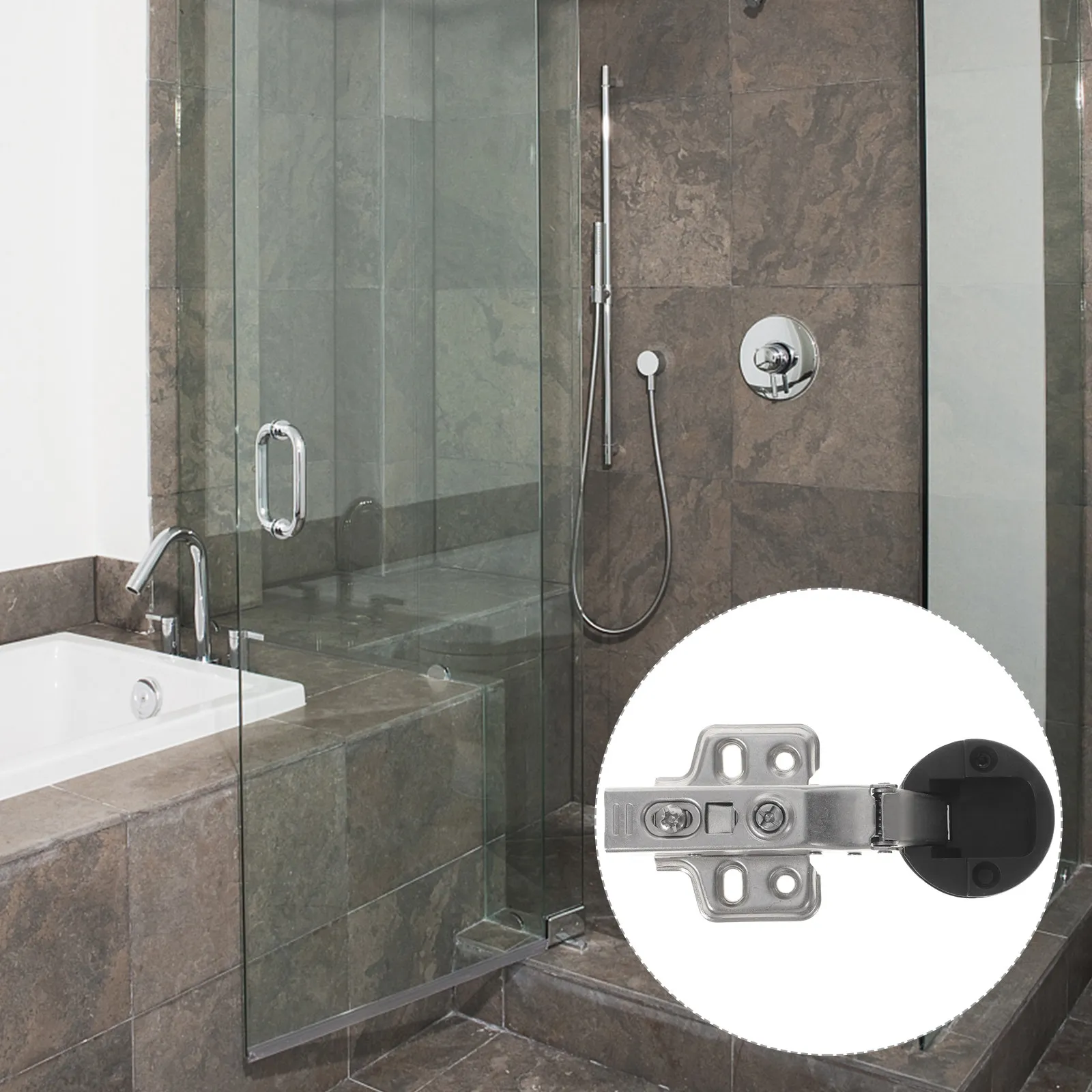 

2Pcs Glass Door Hinge Cold Rolled Steel Hidden Cabinet Hinge Soft Close Quiet Concealed Hinges for Kitchen Bathroom Door