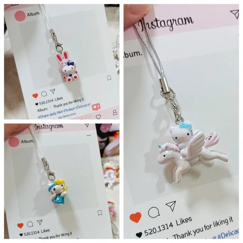 

Hello Kitty Key Rope New Anime High Beauty Versatile Bag Angel Wings Mobile Phone Rope Cute Cartoon Women Accessories Wholesale