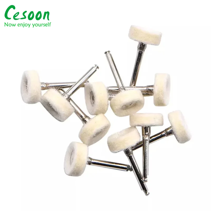 VISSQH 24 Pièces Mandrins Feutre Laine Polissage - Coniques & Cylindriques 4-12 Mm - Tige 3 Mm Pour Outil Rotatif