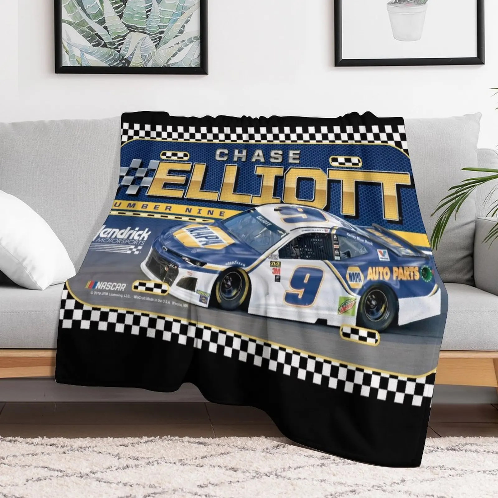 

Nascar Chase Eliott Championship Throw Blanket Nap Thin Blankets halloween Plush decorative Soft Plush Plaid Blankets