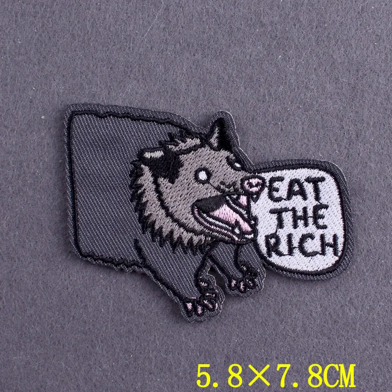 Funny Possum Patch Iron On Patches On Clothes Cute Animal Patches For Clothing Stickers DIY Cartoon Embroidery Patch For Clothes