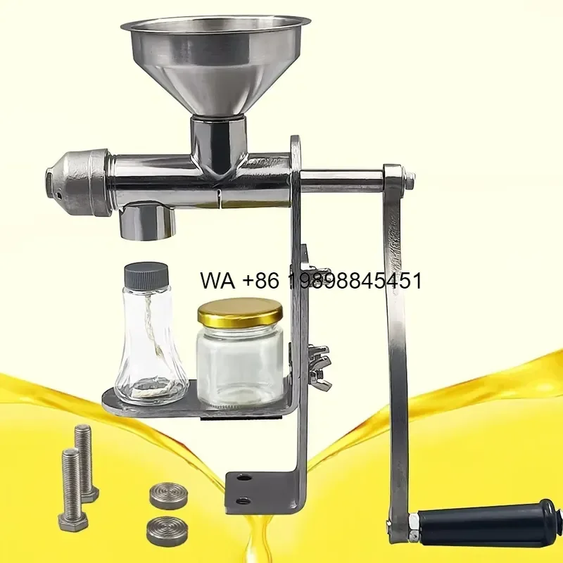 Wmwmnu Small Stainless Steel Oil Press Hand Crank Manual Extrusion Mill for Cooking Oil