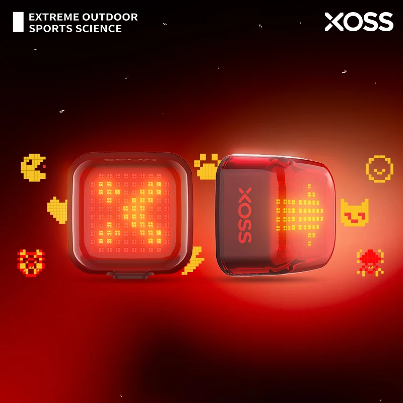 

XOSS Nebula Braking Задний фонарь DIY Узоры Умная матричная световая система Велоспорт Водонепроницаемый предупреждающий задний фонарь Аксессуары для горного велосипеда