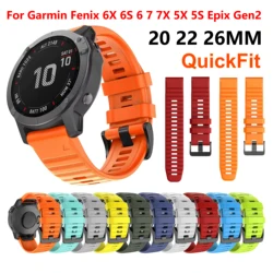 20 22 26MM szybki fit silikonowy pasek do Garmin Fenix 6 6 6S 5x5 5S Plus 3hr D2 smartband z zegarkiem bransoletka dla Fenix 7 Pro