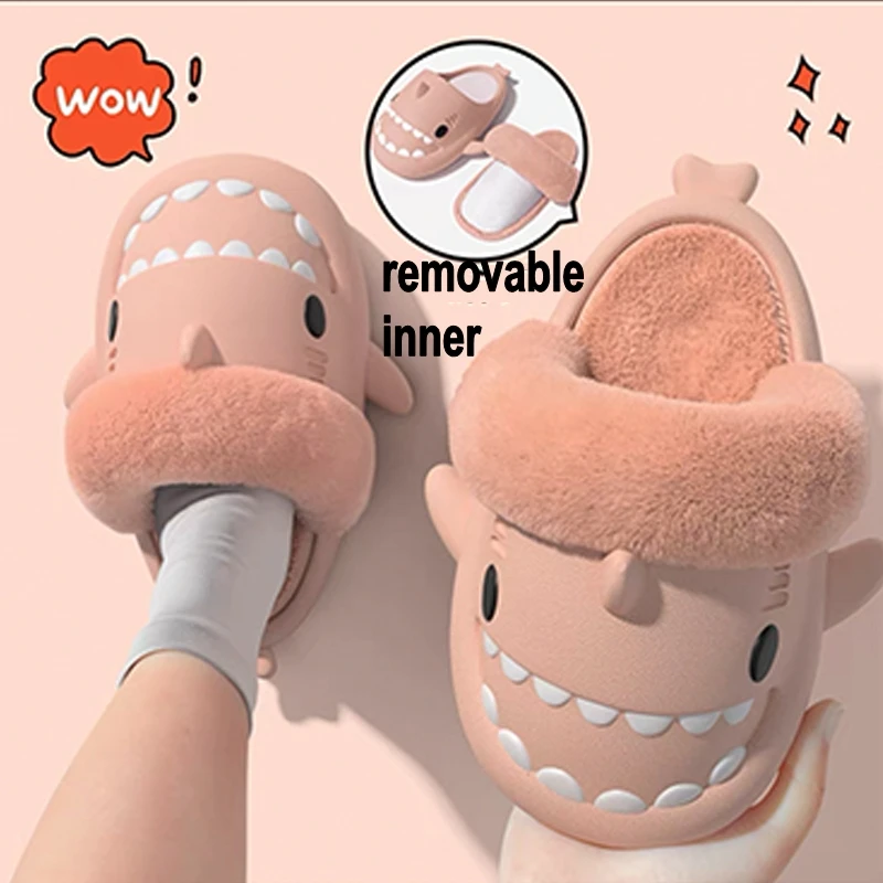 Pantofole in pelliccia sintetica Fluffy Flat Shark Slides sandali interni in cotone ragazze Home cursori in peluche infradito pelose scarpe calde da donna