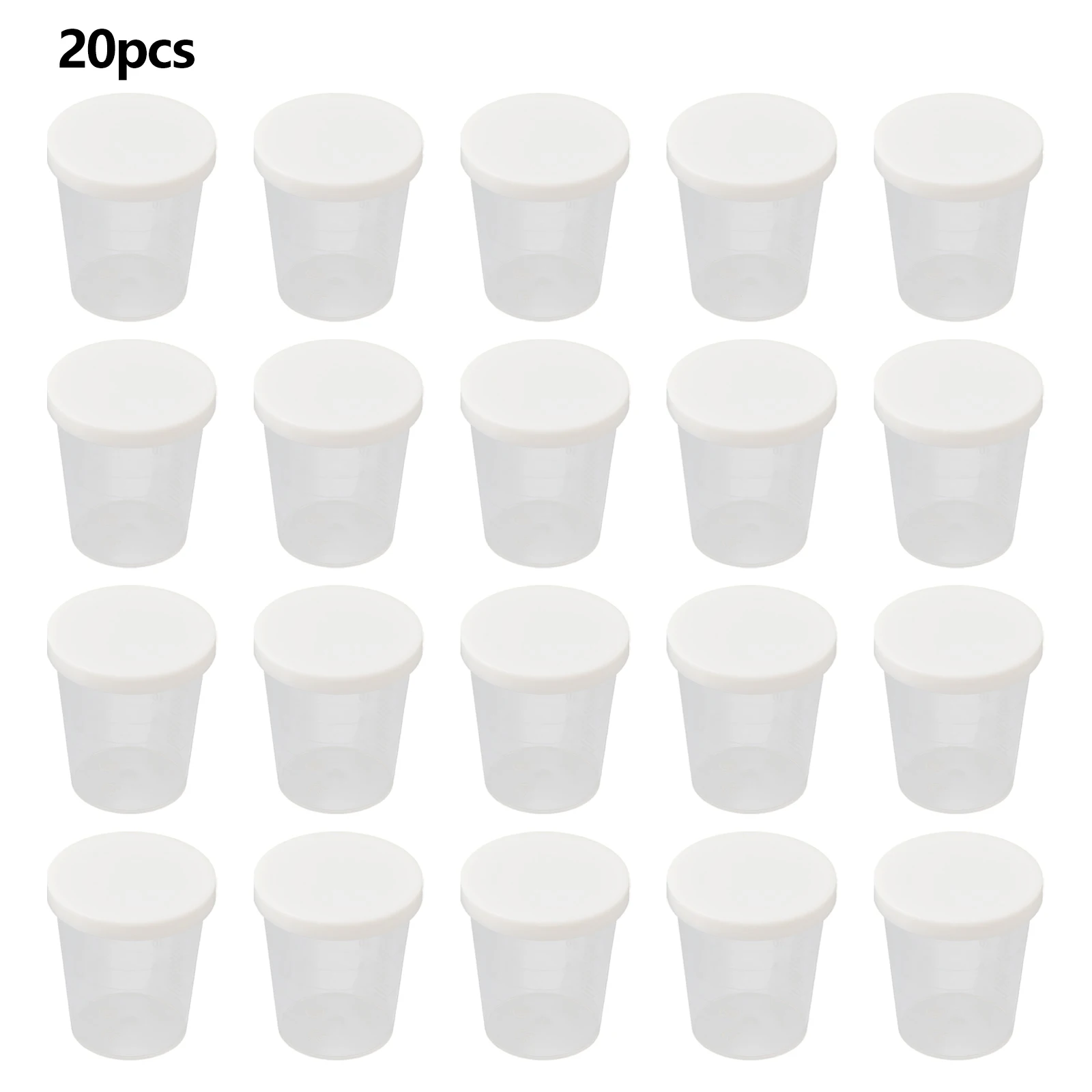 Lab Measure Cups Liquids Measuring tools 20pcs set Canister Container Experiment Holder Plastics Samples Storage