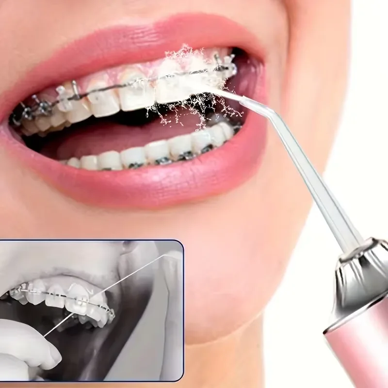 Nuevo irrigador bucal de hilo Dental de agua, portátil, recargable por USB, dispositivo de cuidado Dental para el hogar para higiene bucal con 4 puntas de chorro