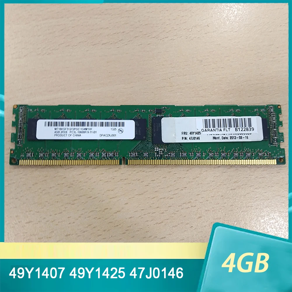 

For IBM RAM X3200 X3250 M3 3850 X5/4 X3950 X5 49Y1407 49Y1425 47J0146 4GB 2RX8 DDR3 1333 REG Server Memory