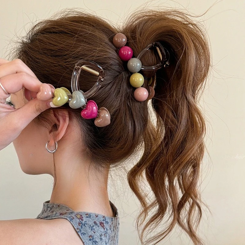 

Cute Skittles Hairpin Female Hair Clip Female Brain Temperament Large Net Red Shark Clip