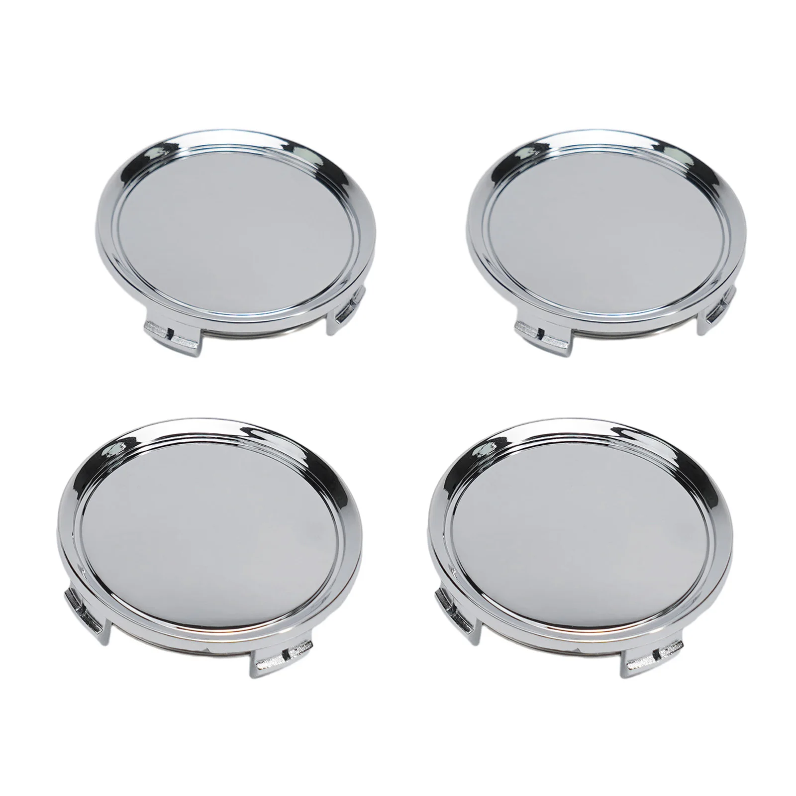 4pcs 75mm Universal Wheels Center Cap Hubcap Chrome Silver ABS Plastic Wheels Tires Accessories Parts Fit For Most Cars