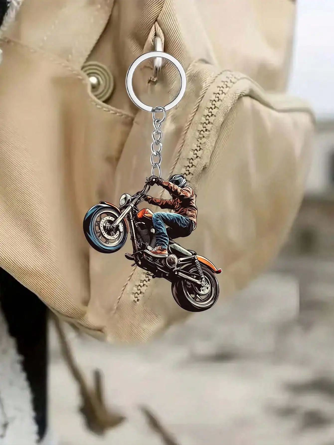 1 Motorcycle Men's Theme That Can Be Used as a Multifunctional Keychain, Decorative Gift Accessory, and DIY Backpack Hanging Dec