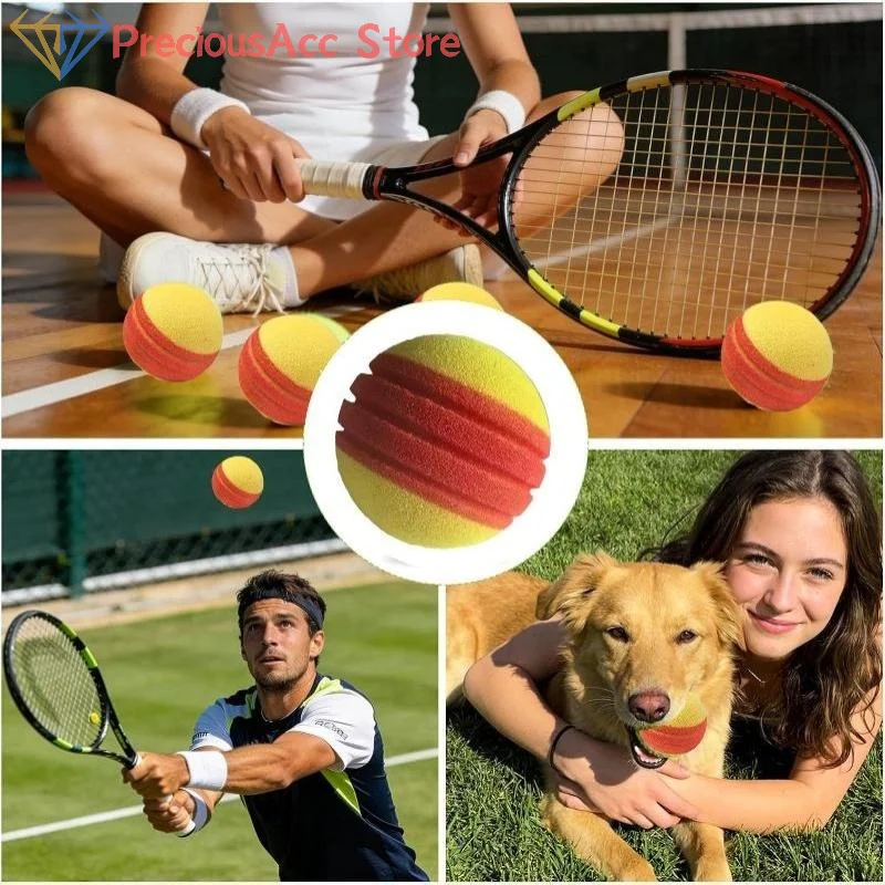#.Bounce Soft Safe Indoor Training 3.5Inch Diameter PU Foam Tennis Ball TYPTI Ball Low-impact Racket Sports Tennis Training Aids