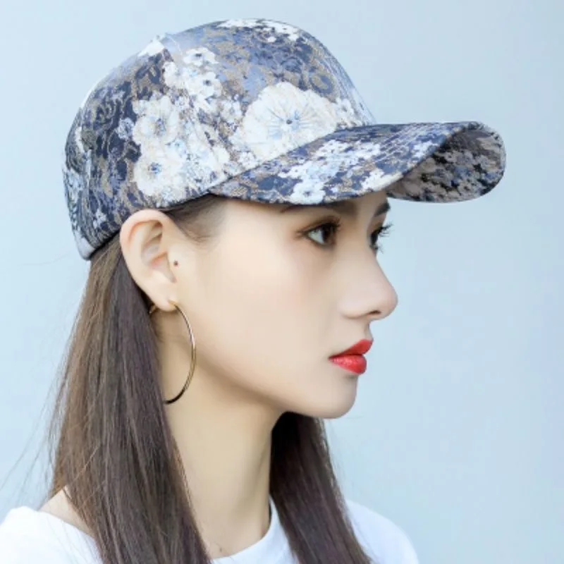 New Elegant Streetwear Kpop Flower Shining Women Baseball Hats Cotton Breathable Female Graffiti Cool Fashion Sport Hip Hop Caps