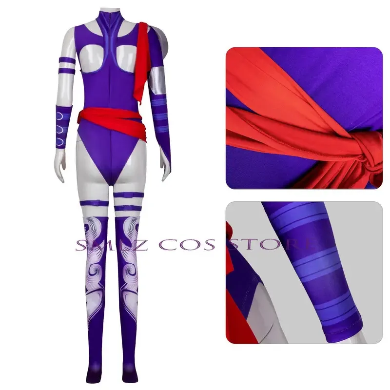 Psylocke Cosplay Anime Rivals Costume Women Sexy Jumpsuit Disguise Psylocke Wig Suit Clothes Outfits for Halloween Party