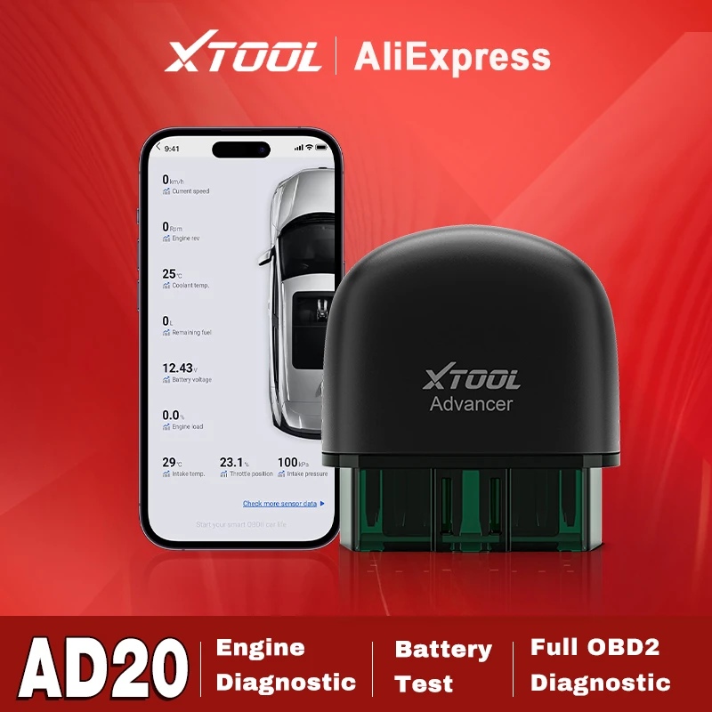 

Сканер диагностический автомобильный XTOOL AD20 OBD2, прибор для считывания кодов двигателя, поддержка тестирования компонентов и аккумуляторов, бесплатное обновление