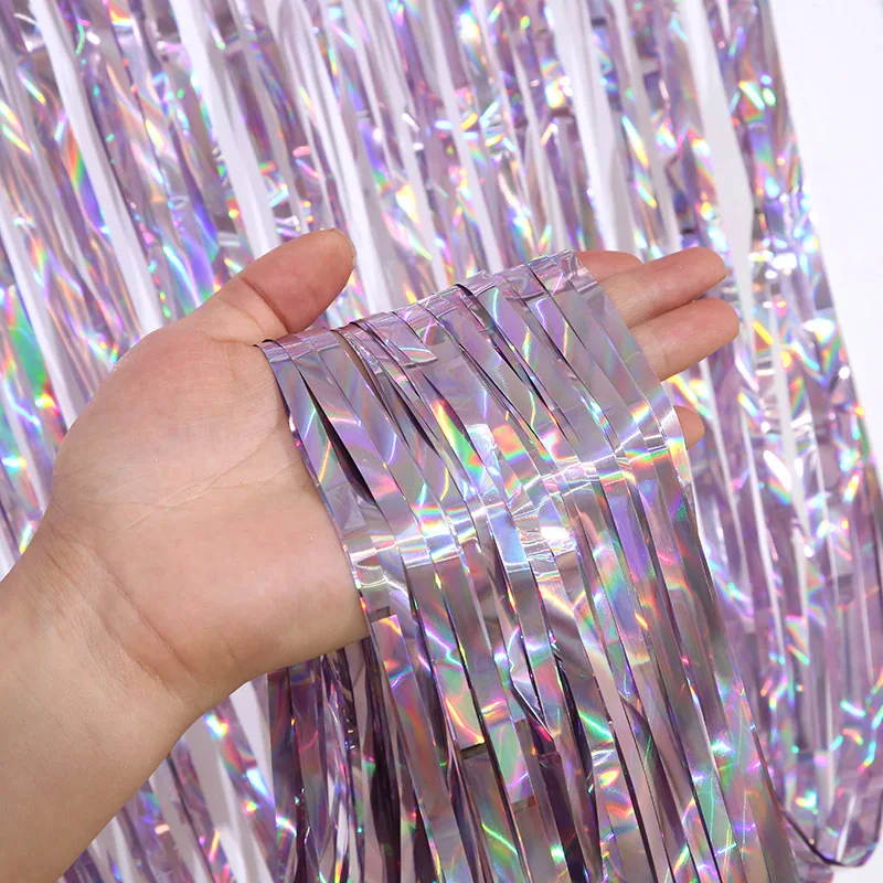 2M Gorgeous Party Backdrop Glitter Tinsel Fringe Foil Curtain Birthday Party Backdrops Wedding Decorations Baby Shower Supplies view 3