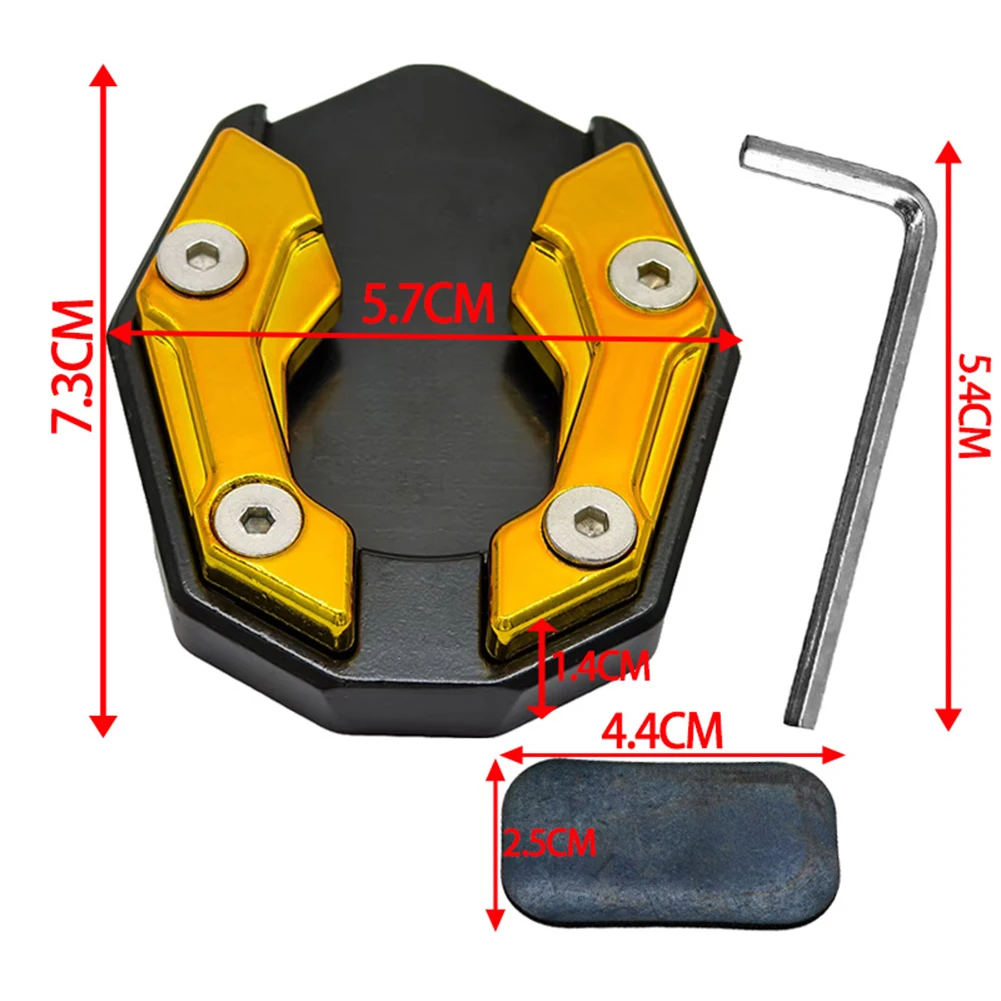 Scooter Motorbike Accessories Extension Foot Pad Support Plate Aluminum Alloy Motorcycle Bike Kickstand Extender Foot Side Stand