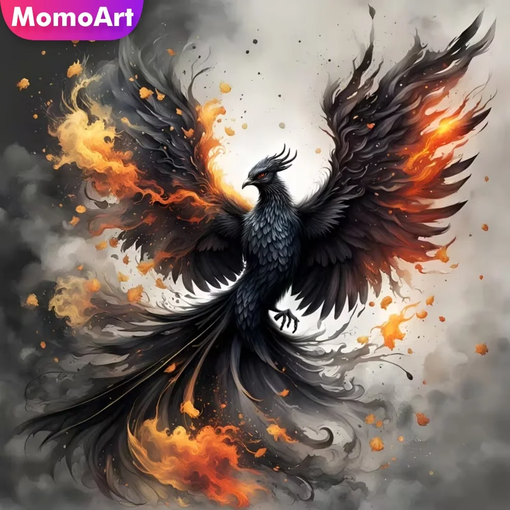 Momoart Diamant-Stickerei Vogel Tier Neuerscheinung Malerei Phönix DIY Acryl Bastelbedarf Diamant-Mosaik Dekoration für Zuhause