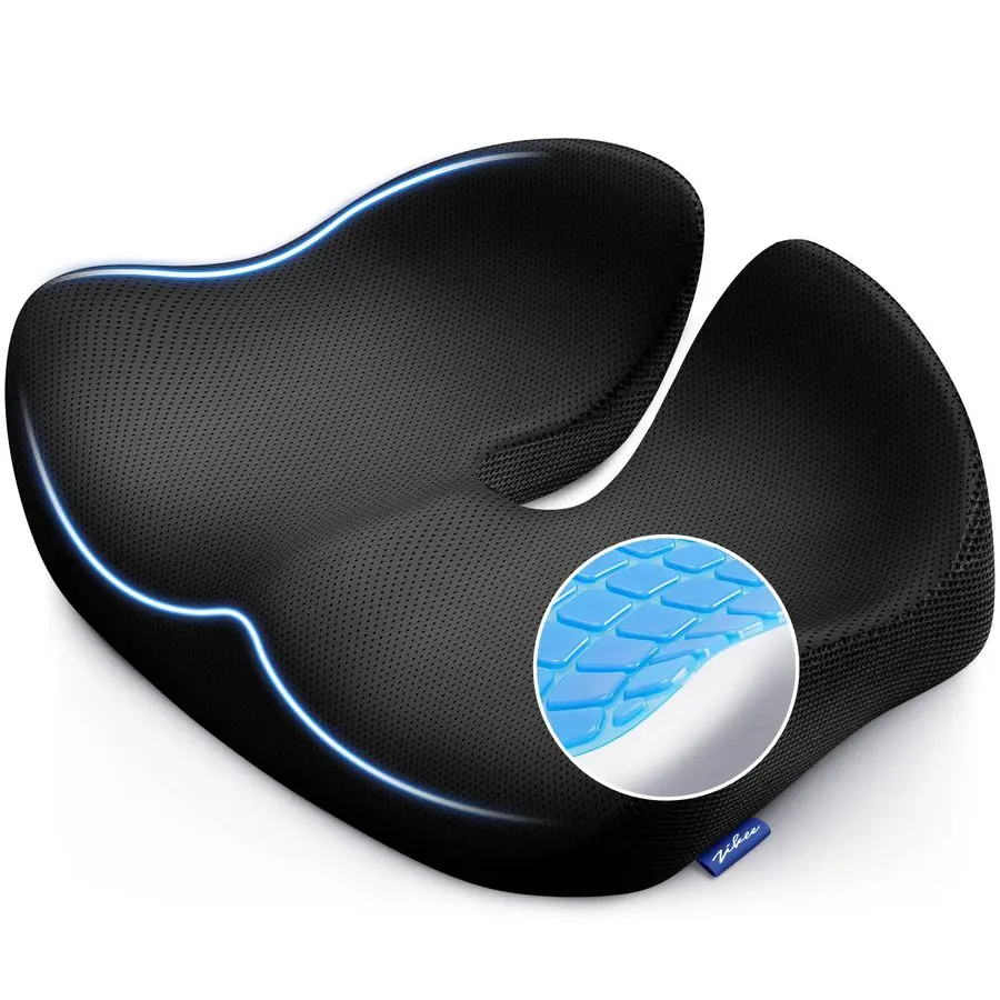 

Pioneering Gel Seat Cushion for Sitting Without Stuffiness, Ergonomic Memory Foam Office Chair Cushion for Sciatica, Back, Tail