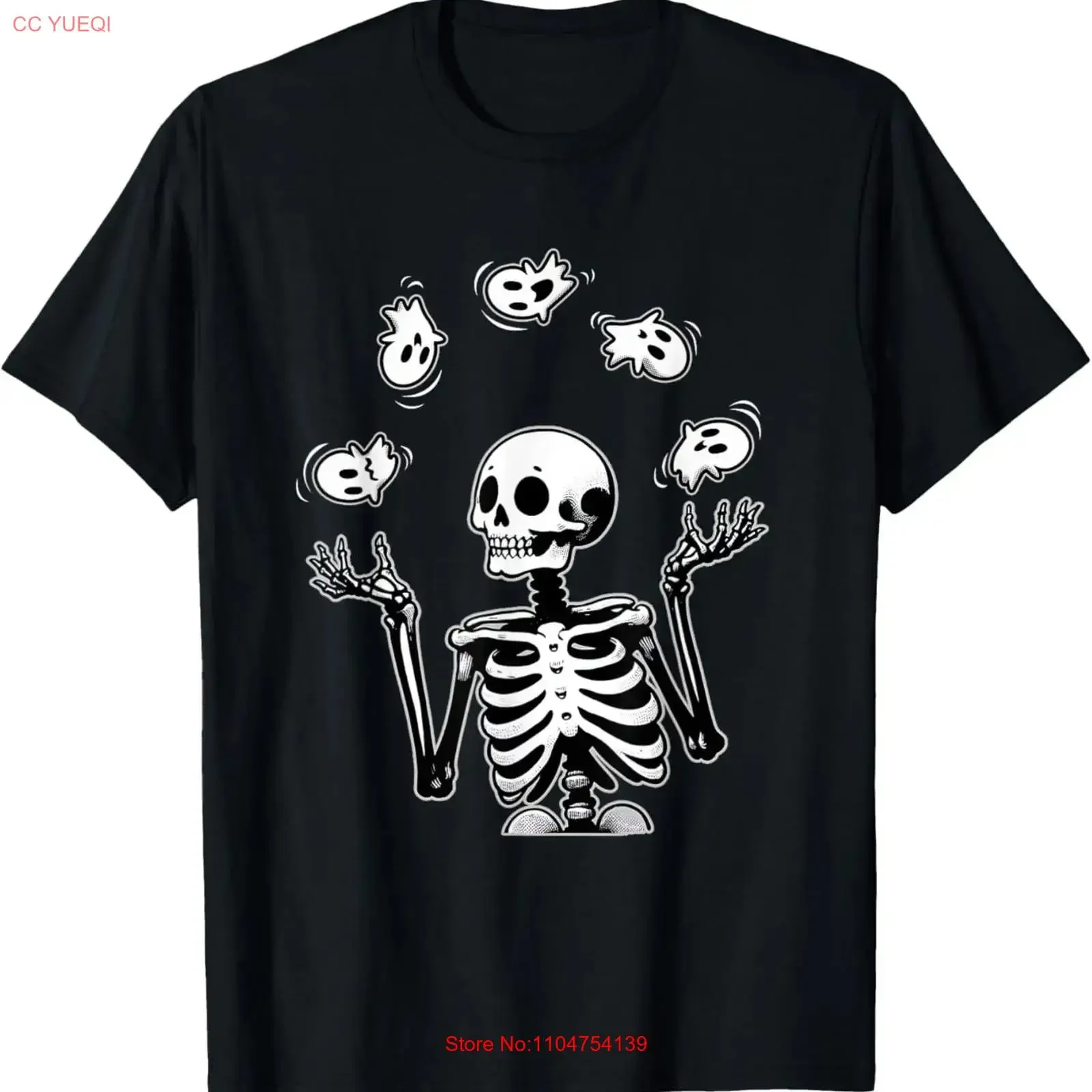 Skeleton Juggling Ghosts Funny Halloween Costume T Shirt vintage Washed Stylish Top For Everyday Wear homme Soft Casual