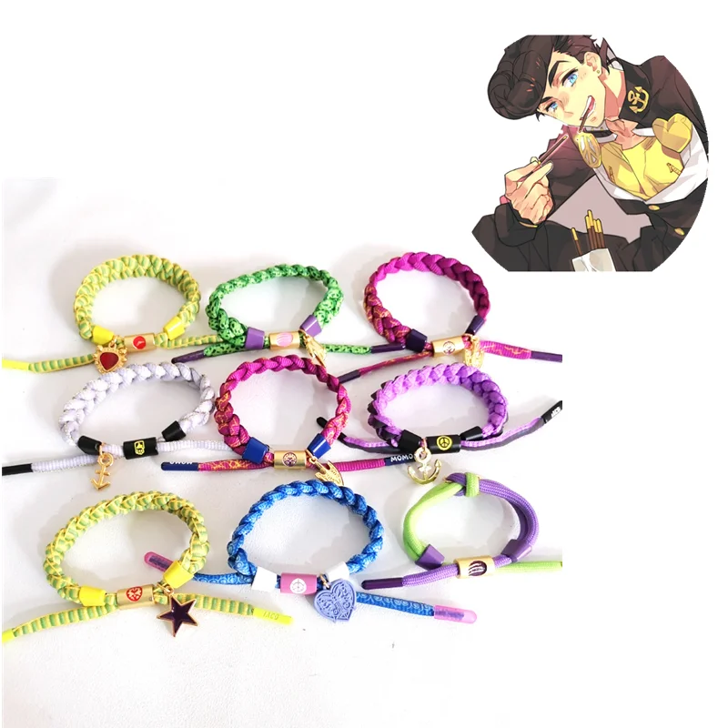 JoJo's Bizarre Adventure Bruno Kira Joseph Joestar Hand Rope Bracelet Anime Cosplay Accessories Gift