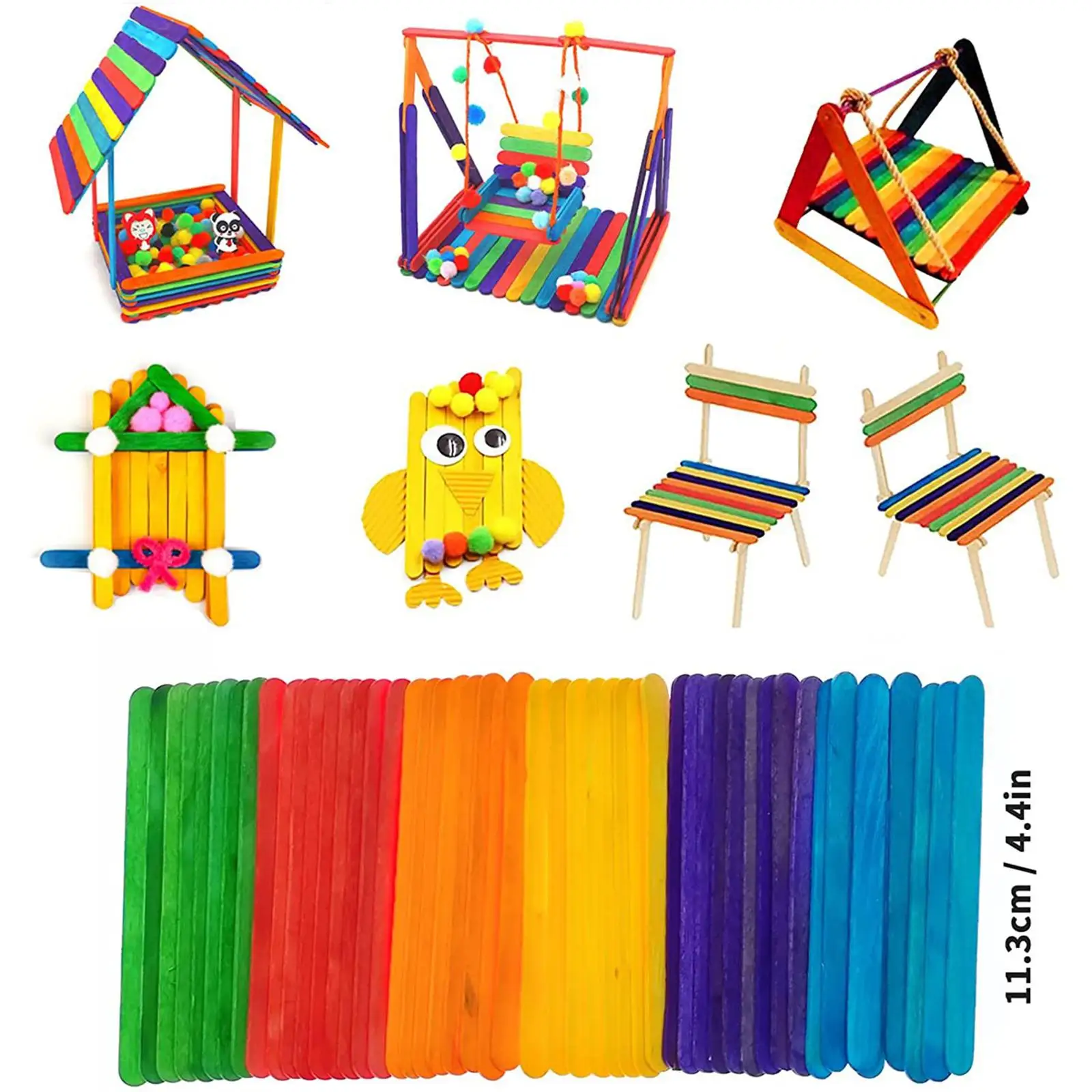 1200 peças bolas de pelúcia olhos diy arte artesanato brinquedos vara de pelúcia pom poms arco-íris cores criatividade educacional para criança