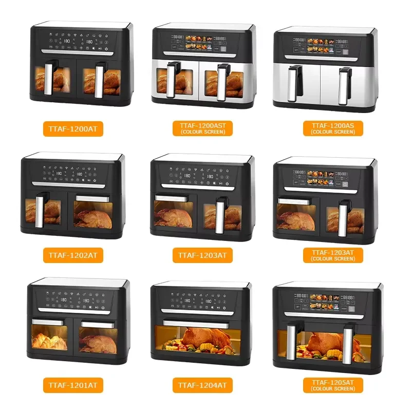 2025 New Visual Digital Air Fryer 15L XL Smart Glass Window 12L 10L Visible Fryers 12 10 Litre Air Fryer