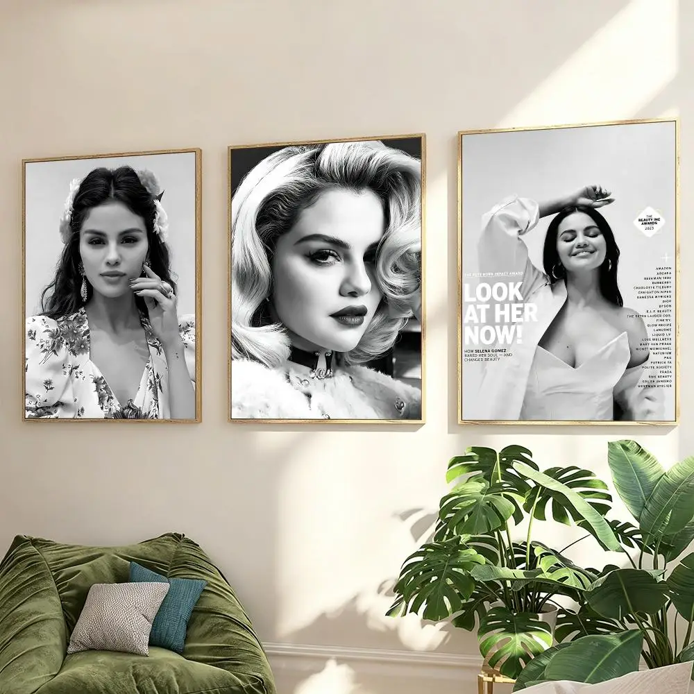 Celebrity Selena Gomez Poster Poster Minimalist Decor HD SelfAdhesive Wall Art for Home Café Bedroom Gift Aesthetic Hanging
