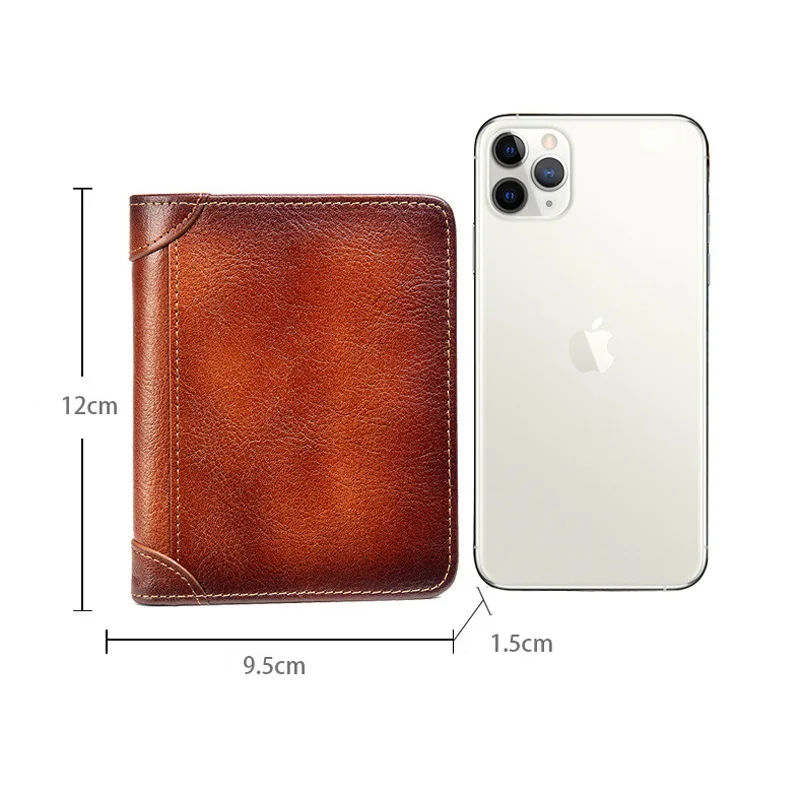 Fashion American Eagle Design Cover Genuine Leather Men Wallets Short Card Holder Purse Trifold Men\'s Wallet