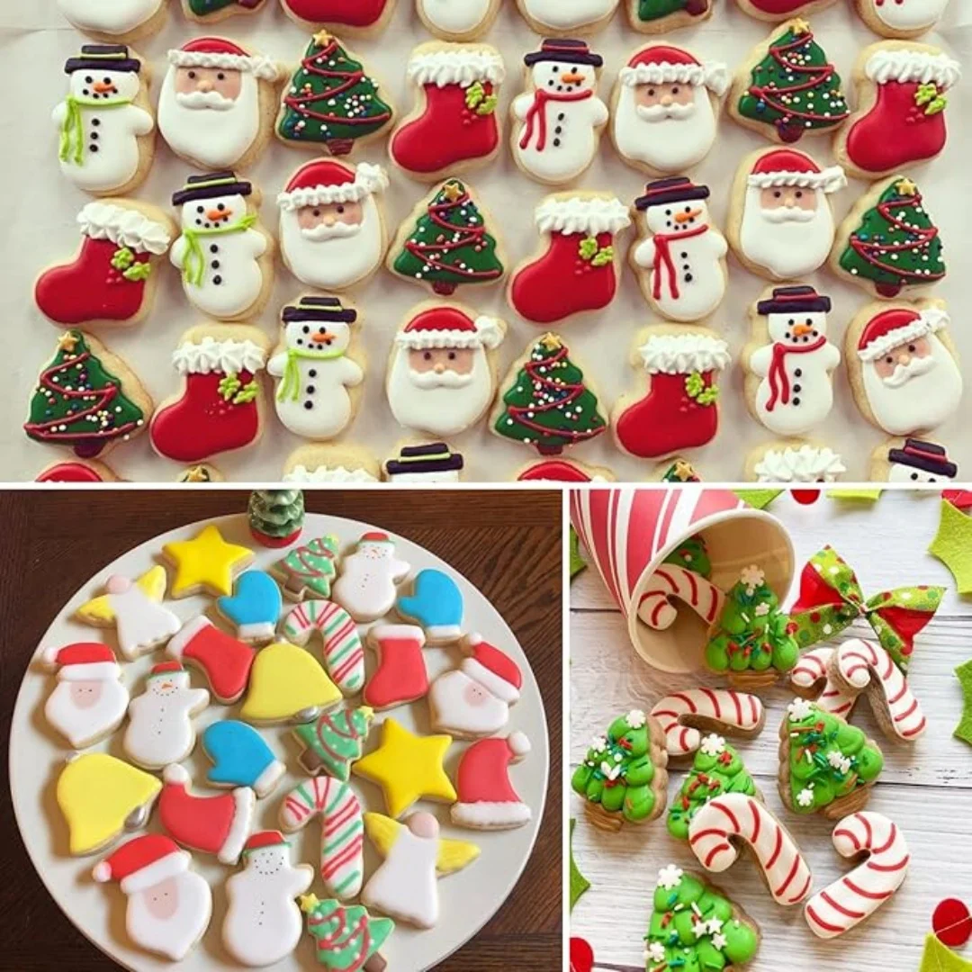 20-piece set of mini Christmas cookie molds, stainless steel Christmas cookie molds, baking pastry tools, small cookie molds